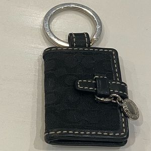 COACH Black Signature Logo photo book picture frame keychain